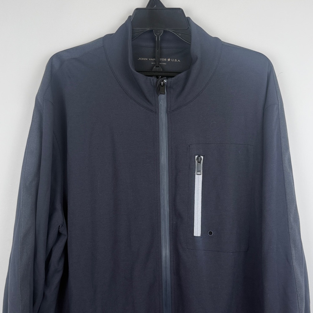 John Varvatos Navy Blue Gavin Slim Fit Performance Zip Active Wear Jacket Sz XXL - Picture 2 of 10